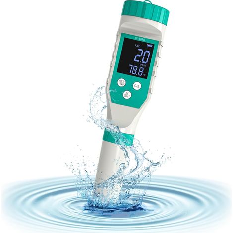 Appareil de mesure numérique multiparamètre, 7 en 1, pH/TDS/EC/ORP/température/chlore, IP67, pour aquariums, piscines.-AquaForge (1/5)