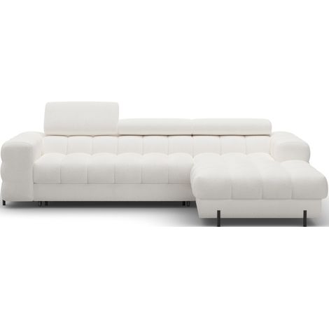 Canapé d'angle droit convertible Blanc style épuré 285x99x181cm FILTRO (1/5)