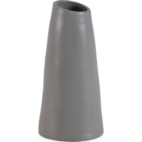 Vase gris en terre cuite design contemporain pour intérieur élégant - gris minéral mat