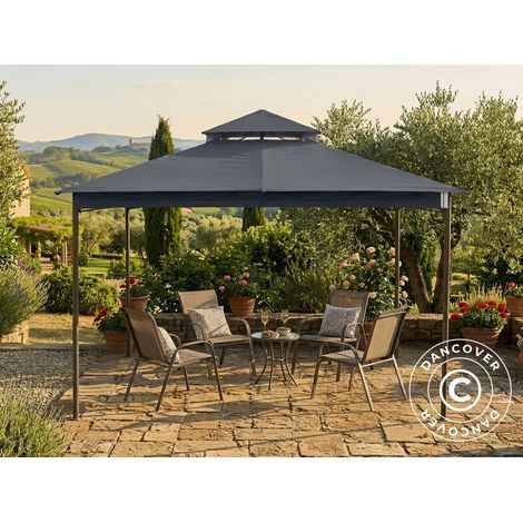 Tonnelle de jardin Horus, 3x3,7m, Gris - Dancover