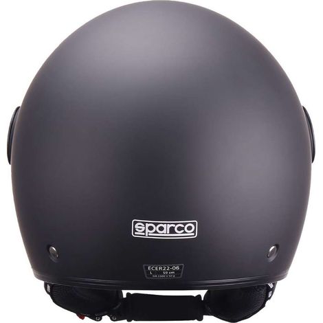 SPARCO Casco Demi-Jet con Peak per moto nero opaco calotta in ABS Taglia M (1/3)