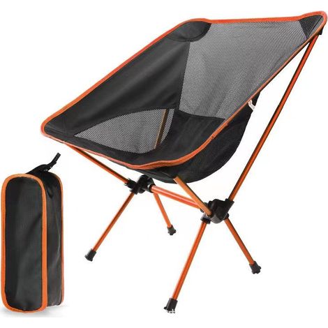 1PC Campingstuhl, Orange, kompakter, ultraleichter, faltbarer Strandstuhl, tragbarer, klappbarer Campingstuhl (1/4)