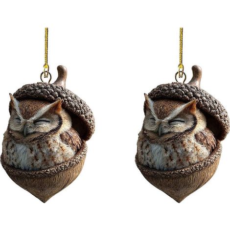 2D forêt animal gland décoration, forestier créature suspension en acrylique décoration pour les fêtes à la maison,E (1/5)