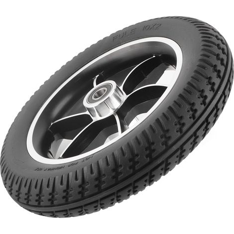 Roue pleine de 10 pouces, pneu gonflable en caoutchouc, roulette pour fauteuil roulant électrique avant, roulement 6001 de 12 mm