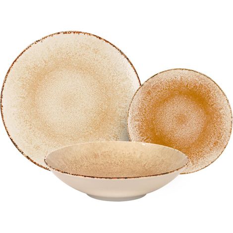 LAGUIOLE CUISSON - Service 18 pièces jaune en porcelaine - "Rivage Azur" (1/5)