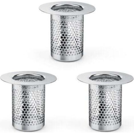 Filtre a Cheveux pour Douche, 3 Pièces Inoxydable Filtre Douche Cheveux, 5,5 × 5cm Filtre Lavabo Cuisine pour Balcon, Cuisines Filtre de Siphon de Sol Salle (1/4)