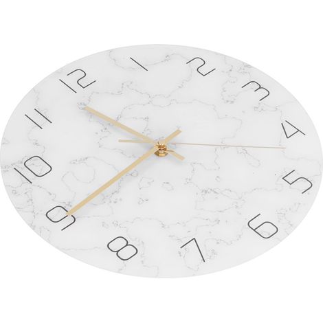 Horloge Murale Marbre Simple Design Craquelé Acrylique Impression UV Décor Salon (1/5)