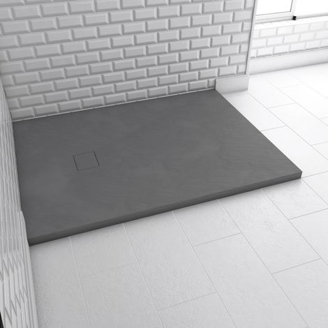 Piatto Doccia compositi SMC - Finitura in ardesia grigia - 90x120cm - Rock 2 Grigio 90