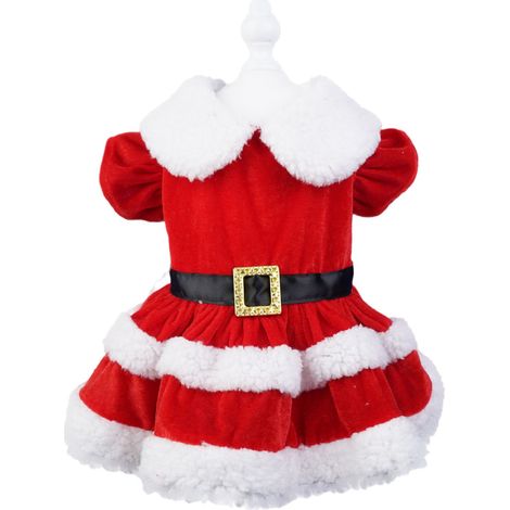 Traje navideño para perros, disfraz rojo de Papá Noel, disfraz ideal para la temporada navideña y otras ocasiones especiales. (1/5)