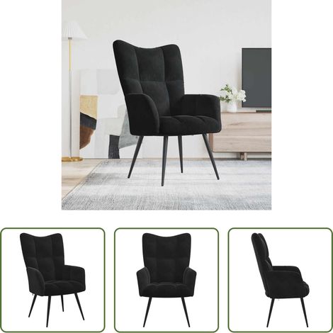 Sessel - Relaxsessel Schwarz Samt (1/5)