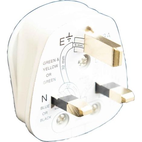 Dencon 1689NB 3 Pin Fused Plug 13A White DCN1689NB