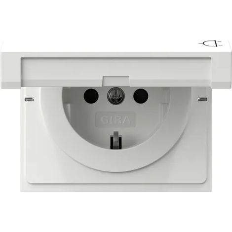 Gira SCHUKO-Steckd. KD + SP Flächenschalter Reinweiß [441470], 4414 70