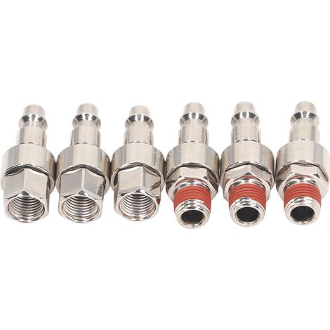 6-teiliges Schnellkupplungsset für Druckluftschläuche, Edelstahl, 1/4-Zoll-18 NPT-Außen-/Innengewinde, hochbelastbare pneumatische Anschlüsse (1/5)