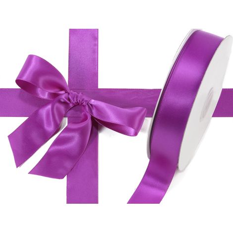 Nastro doppio raso color viola orchidea, mm 25 x 50 m