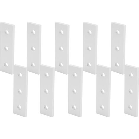 10 plaques de jonction plates en aluminium, équerres droites de réparation, 3 trous 2020, lot de 10 pièces (1/5)