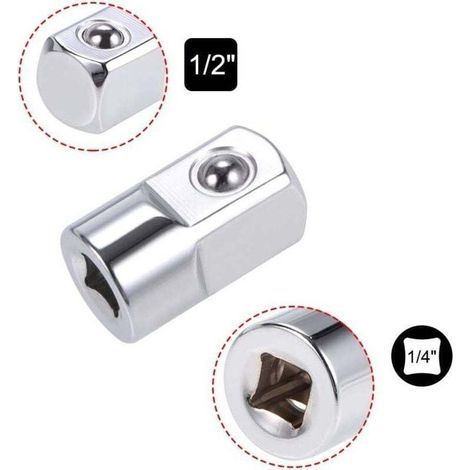 Adaptateur Douille Réducteur 1/4 Pouce Femelle à 1/2 Pouce Male en Cr-V Acier (1/3)