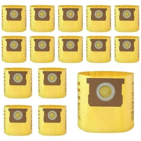 15 sacs filtrants haute efficacité de type D (réf. 91964) pour aspirateur Shop Vac 4 gal AllAround Plus (sacs à poussière pour liquides et poussières). (1/5)