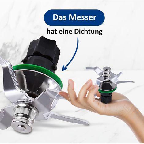Edelstahl-Messerset mit Dichtung für Thermomix TM5 und TM6, lebensmittelechter Schneebesenaufsatz, leicht zu reinigen, 1 Stück