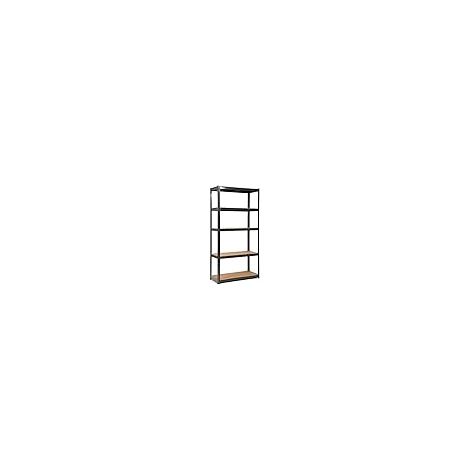 COSTWAY Scaffali per Carichi, Scaffalature a 5 Ripiani, in Metallo e MDF Scaffale, per Garage, Magazzino, Ripostiglio, Portante 875 kg, 90 x 40 x 180 cm (Nero) (1/5)