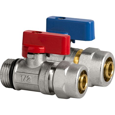 Mini valvola a sfera PEX con guarnizione 1/216 acqua calda - dardo.38-1/2C (1/2)