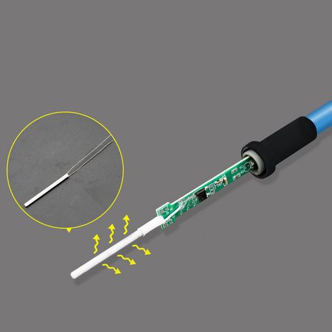 60-W-Elektrolötset, einstellbare Temperatur 200–450 °C, europäischer Standard, Präzisionslötgerät mit Ständer (1/5)