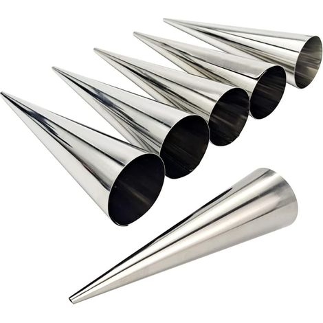 Cannoli Tube - 15 cm - Acier Inoxydable - Pour Pâtisserie Maison - Croissant Danische Pizza Roll - Lot de 6 (1/5)