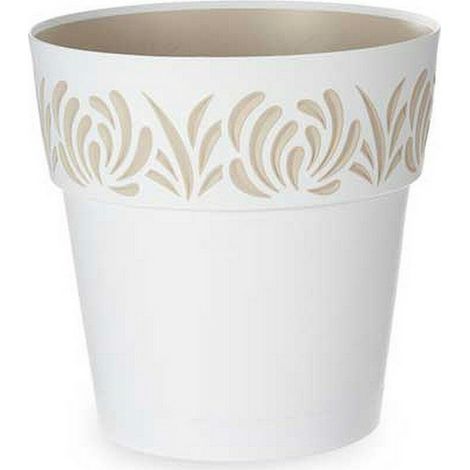 Vaso da Giardino Tondo Opera Gaia Bianco e Travertino 30 x 29 cm Stefanplast (1/2)