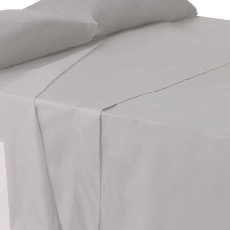 Drap dessus de lit - JUANIO - 270 x 240 cm - 52% polyester/48% coton - Anti-acariens - Gris clair