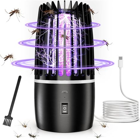 Lampe Anti Moustique, UV Électrique Anti Moustique, 4000mAh Appareil Anti Mouche, MATA Mosquitos Rechargeable, Tueur Mouche Electrique avec Éclairage LED Lampe, Tueur d'insectes (1/5)