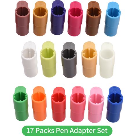 Packung mit 17 Ersatzadaptern für Sharpie-, Bic-, Crayola-, Sakura-, Pilot Mate- und Mitsubishi Uni-Ball-Stifte. Kompatibel mit den Druckern Explore Air 3, Air 2, Air, Maker und Maker 3. (1/5)