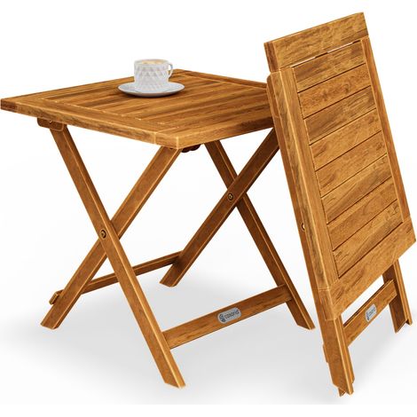 CASARIA® Folding Wooden Table Outdoor Garden Patio Side Table Weather-Resistant