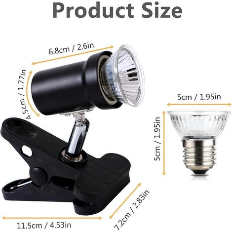 Lampe chauffante GETIT pour tortues, lampe chauffante ponctuelle compatible avec les reptiles d'aquarium (1/4)