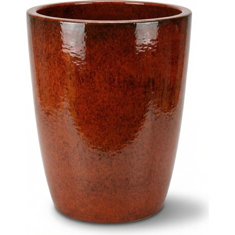 Provencelia Pflanzkübel Mazarin Ø55 cm Höhe 69 cm frostbeständig, keramisch, handgefertigt, Tropisches Orange (1/5)