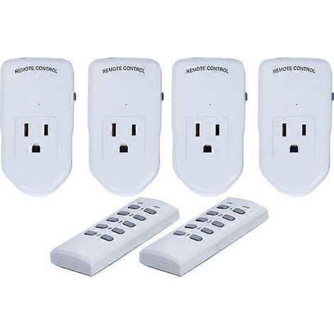 Interrupteur de prise électrique télécommandé sans fil pour appareils ménagers, blanc (code d'apprentissage, 5Rx-2Tx) (1/3)