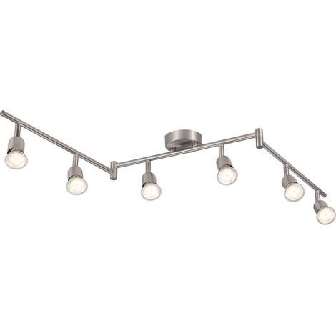 Spoterie AVENUE 6-Rail Métal Acier Brossé, H.15.5 - IP20 - GU10 /Nordlux Intérieur (1/2)