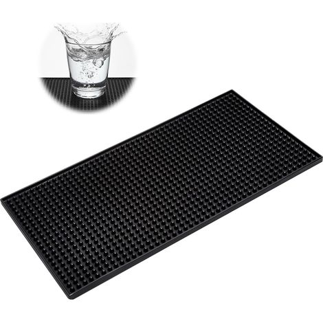 Gummimatte für Bars, 30 x 15 cm, schnelltrocknend, für Bars, Küchen, Cafés, Restaurants, Theken – Schwarz (1/5)