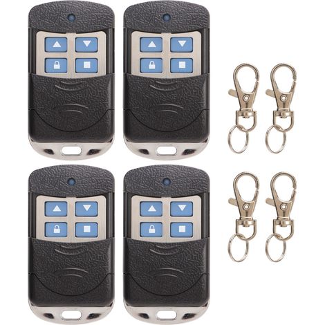 Ortviai Télécommande universelle 433 MHz pour portail, porte de garage et volets roulants – Lot de 4 avec piles intégrées (1/5)