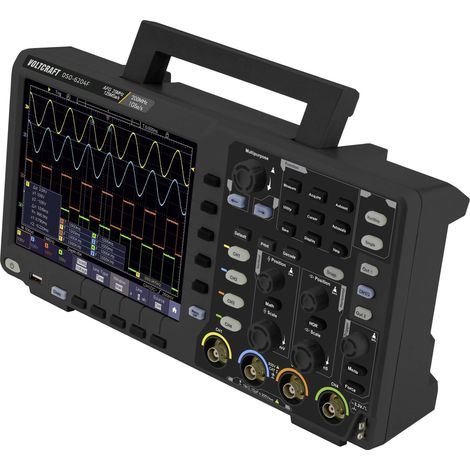 Oscilloscope numérique VOLTCRAFT DSO-6204F 200 MHz 4 canaux 1 Géch/s 10 Mpts 8 bits mémoire numérique (DSO), générateur de fonction X425881 (1/5)