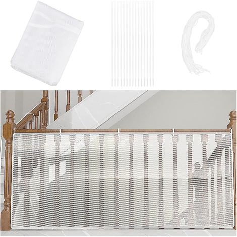 Filet de sécurité pour Enfants, 300 cm x 78 cm, balcons, terrasses et balustrades pour Enfants, Animaux de Compagnie Weiß (1/5)