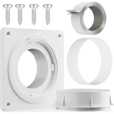 Raccord de sécheuse, kit de conduit d'évacuation de sécheuse à verrouillage par rotation avec système de connexion rapide, plaque murale compatible avec les conduits de 4 pouces-AquaForge (1/5)