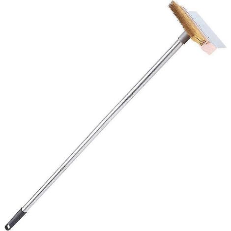 Brosse pour four à pizza et barbecue avec manche long amovible, en acier inoxydable robuste, pour le nettoyage de la cuisine, des restaurants, des barbecues et des espaces extérieurs.-AquaForge