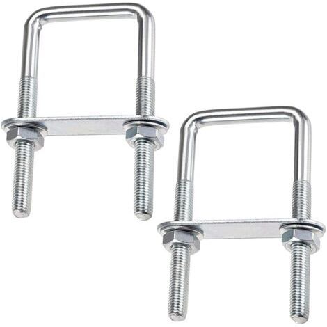 Boulon en U M8 en acier inoxydable 304 – Dimensions 70 x 110 mm – Pack de 2 – Fixation robuste pour tuyaux et pièces mécaniques (1/5)