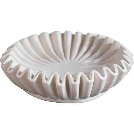 Bol décoratif à volants plissés - Élément de décoration intérieure pour salon, table basse, étagère (1/4)