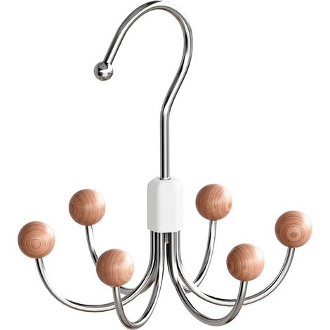 Lntyq Des Cintres D'économie D'espace Polyvalent pour Le Placard, 360 ° de Placard Pivotant, Organisateur de Bourse, Porte-Chapeau, Organisateur de Ceinture, Rack de Cravate, Support de Soutien (Bois) (1/5)