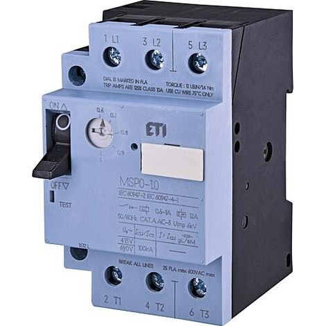 Interrupteur de protection moteur ETI MSP0-1.0, REG