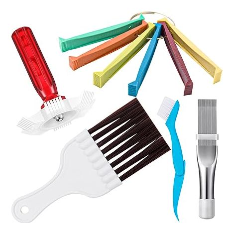 5 Pièces Nettoyeur pour Ailettes de Climatiseur : Peigne et Brosse pour Condenseur et Évaporateur, Compatible Réfrigérateur (1/5)