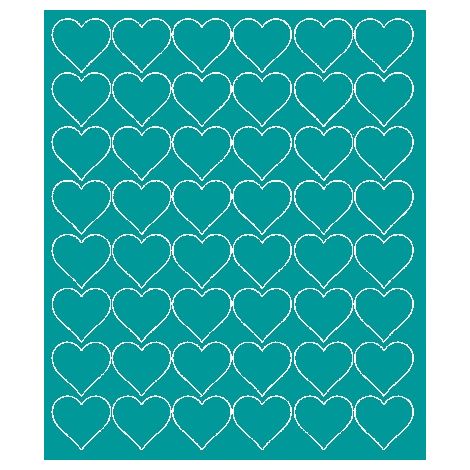 Pegatinas de corazones para el Día de San Valentín, 3 cm, 48 unidades, color turquesa brillante.
