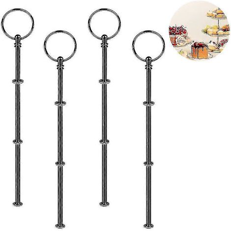 Présentoir à gâteaux à 3 étages noir (4 pièces), accessoires, plateau à gradins, etc. (1/4)
