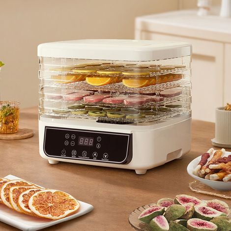Elektrischer Dörrautomat mit 5 Einschüben, 160 W, mit digitalem Timer (1-72 Std.) und Temperaturregelung für Obst, Gemüse und Fleisch (1/5)