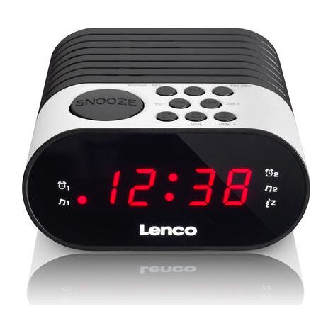 Lenco CR-07 Radio despertador blanco negro elegante (1/4)